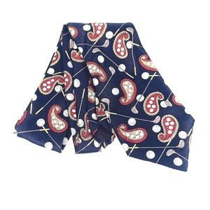 Sky Bend Country Club Silk Tie Golf Theme Paisley Blue 3.75" x 59"